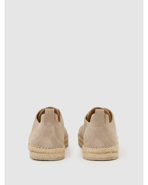 Reiss White Suede Espadrille Lace-Up Trainers for men