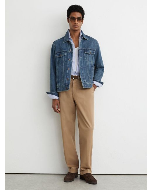 Reiss Place - Indigo Blue Wash Denim Trucker Jacket, L for men