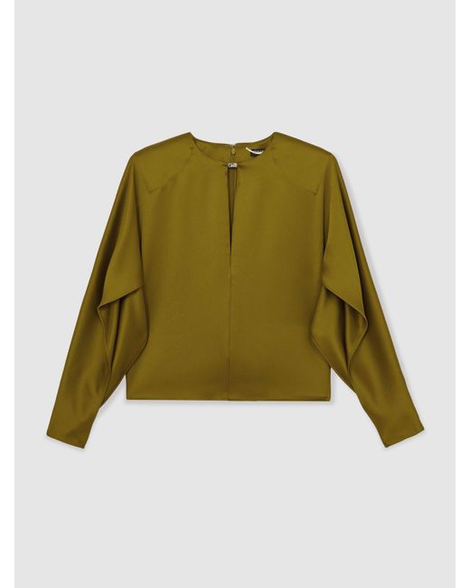 Reiss Green Atelier Satin Turn-Lock Top