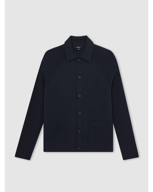 Reiss Blue Fitzgerald Button-Through Cardigan With Pockets for men