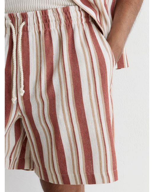 Reiss Multicolor Stone Striped Drawstring Shorts for men