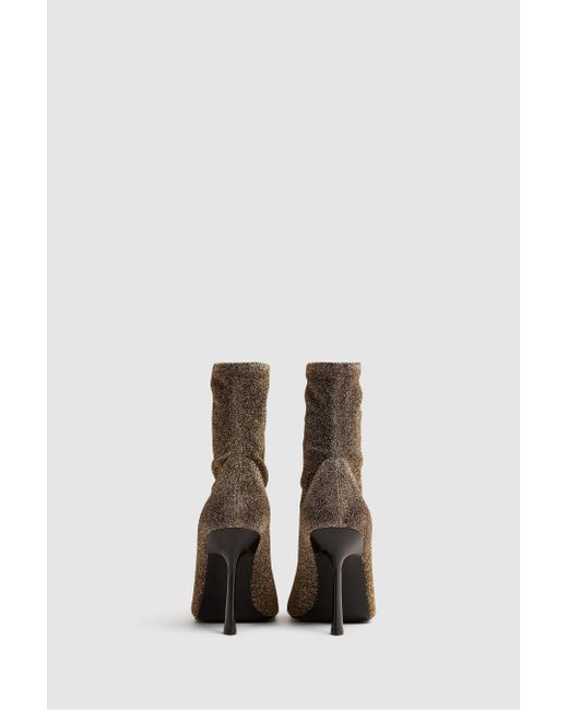 Reiss Brown Jess - Bronze Metallic Sock Boots