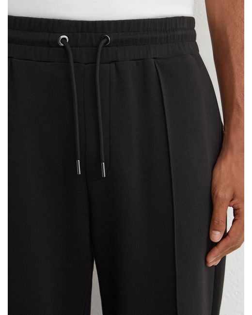 Reiss White Form - Black Premium Interlock Straight-leg Joggers, 2xl Reg for men