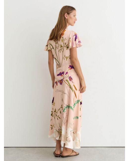 Reiss Natural X Nybg Printed Handkerchief-Hem Dress
