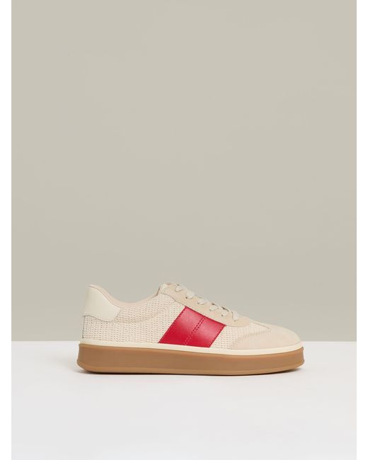 Reiss Pink Woven Low-Top Trainers