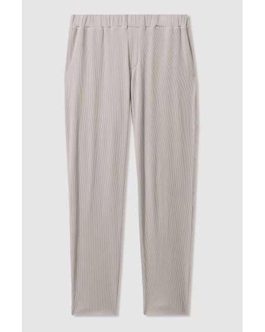 Reiss Natural Cyrus - Silver Ribbed Elasticated Waist Trousers, Xxl for men
