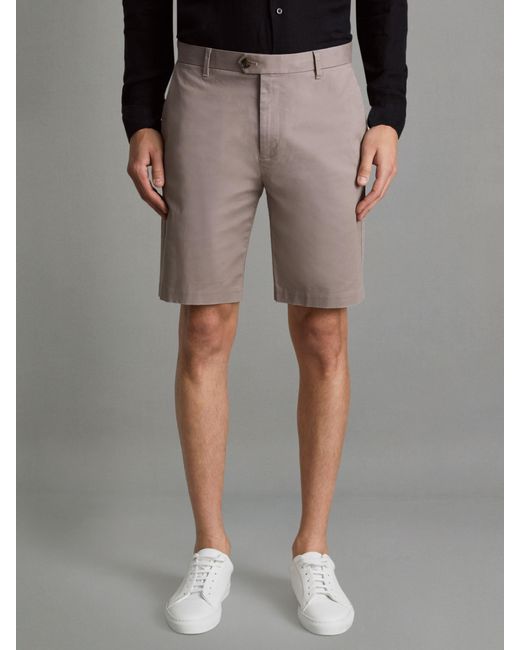 Reiss Gray Wicket - Mushroom Wicket Modern Fit Chino Shorts for men