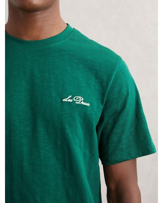 Les Deux Green Les Cotton Graphic-Print for men