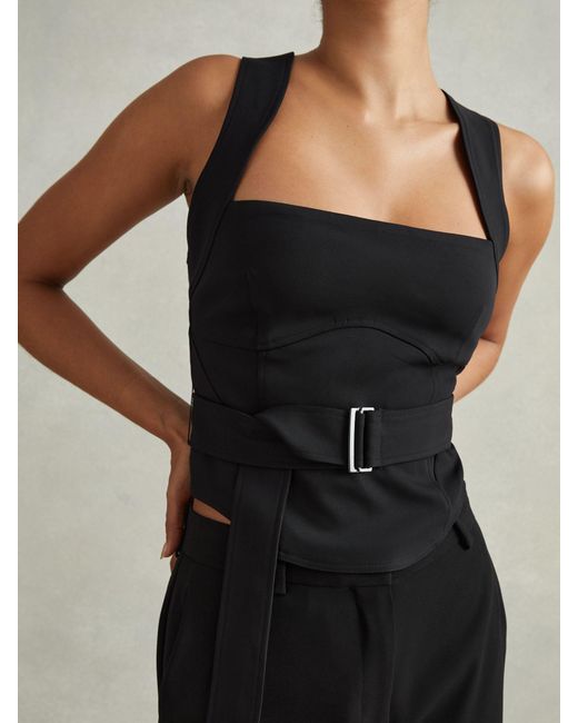 Reiss Black Callie Top Plain