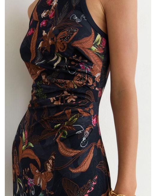 Reiss Black X Nybg Printed Jersey Midi Dress