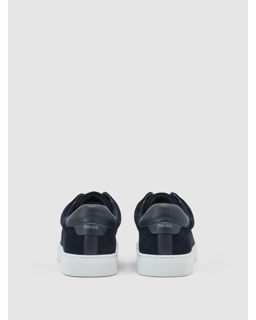Reiss Black Suede Slip-On Elasticated Trainers for men