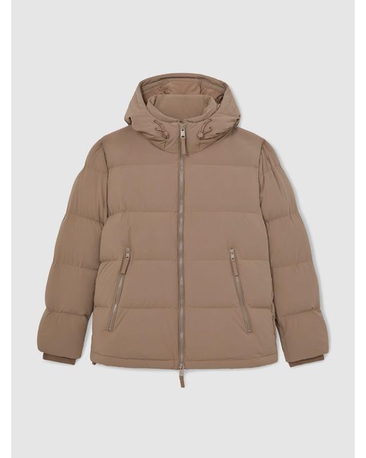 Reiss Natural Quilted Zip-Through Puffer Jacket for men