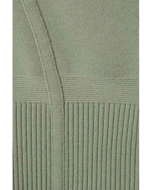 Reiss Green Verity - Sage Ribbed Seam Detail Vest, M