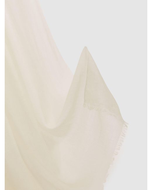Reiss Heidi - Off White Wool-cashmere Lightweight Scarf, One
