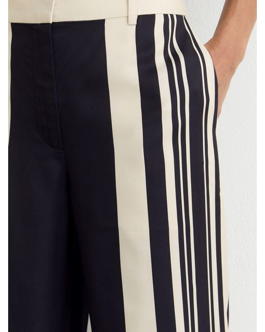 Reiss Caris - Black/white Petite Wide-leg Scarf-print Trousers, Us 2