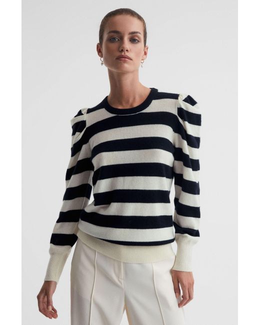 Reiss Fleming - Navy/cream Madeleine Thompson Cashmere Wool Striped Jumper,  M | Lyst