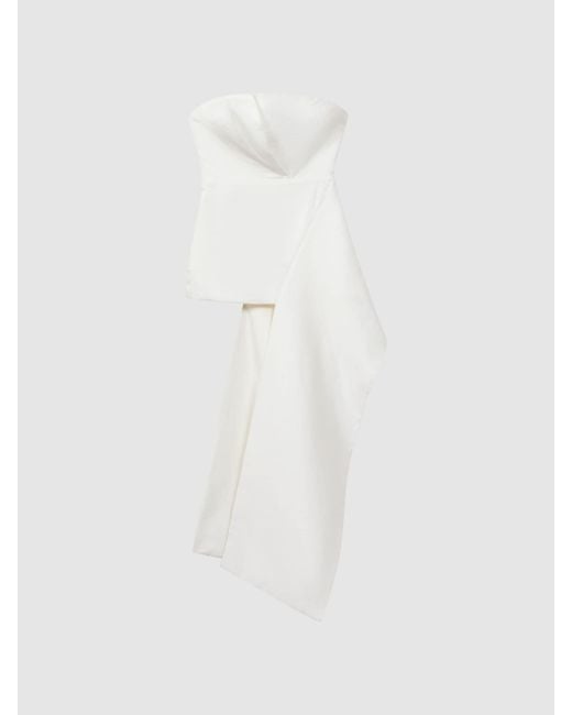 Acler White Wilson Top Linen Plain