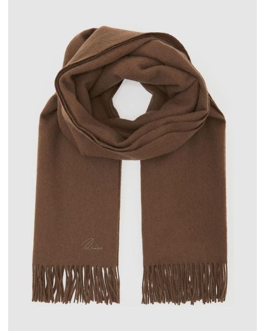 Reiss Brown Picton Wool-Cashmere Scarf