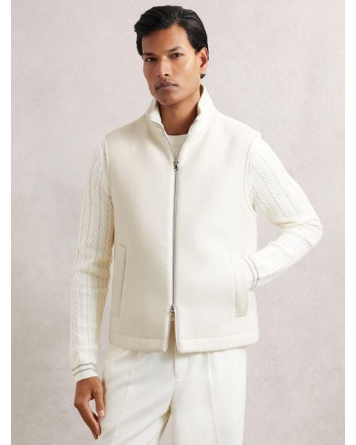 Reiss Natural Wool-Blend Funnel-Neck Gilet for men