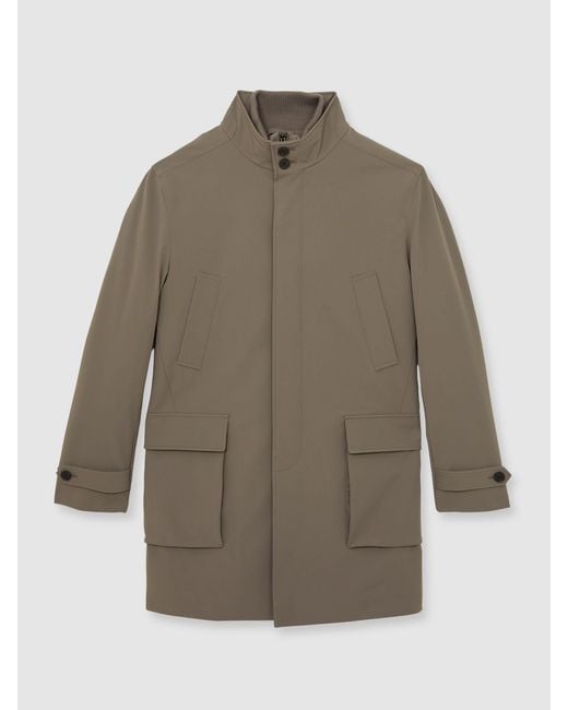 Reiss Natural Hybrid Removable-Gilet Overcoat for men