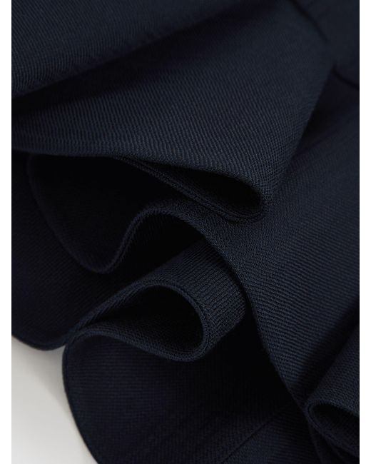 Reiss Blue Ruffle-Hem Mini Skirt