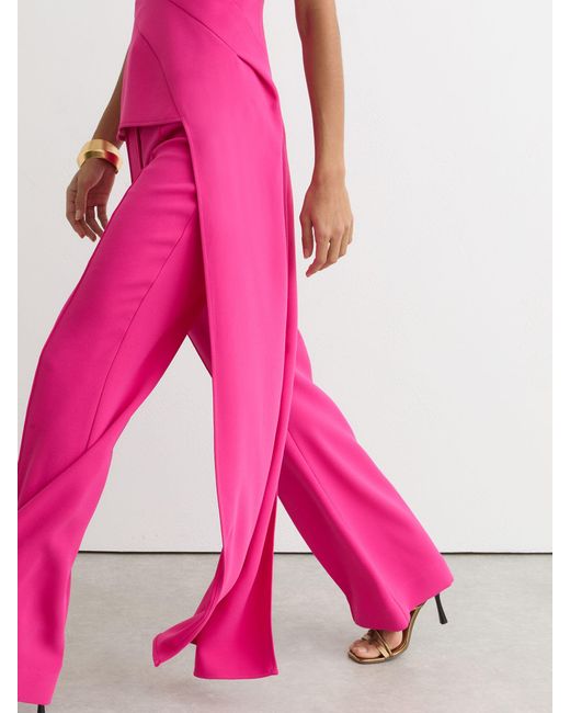 Reiss Pink Strapless Drape-Detail Structured Top