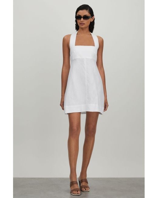 Bondi Born White Linen Mini Dress