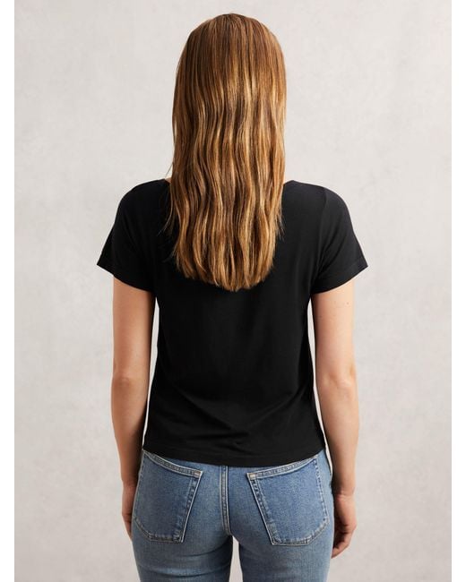GOOD AMERICAN Blue Black Short Sleeve T-shirt