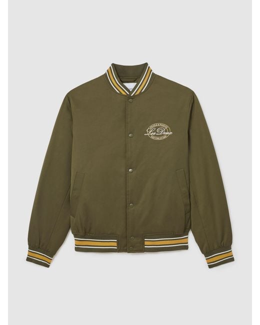 Les Deux Green Les Les Tech Varsity Jacket for men