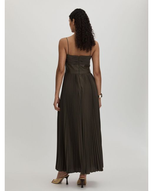 AMUR Green Pleated Maxi Dress