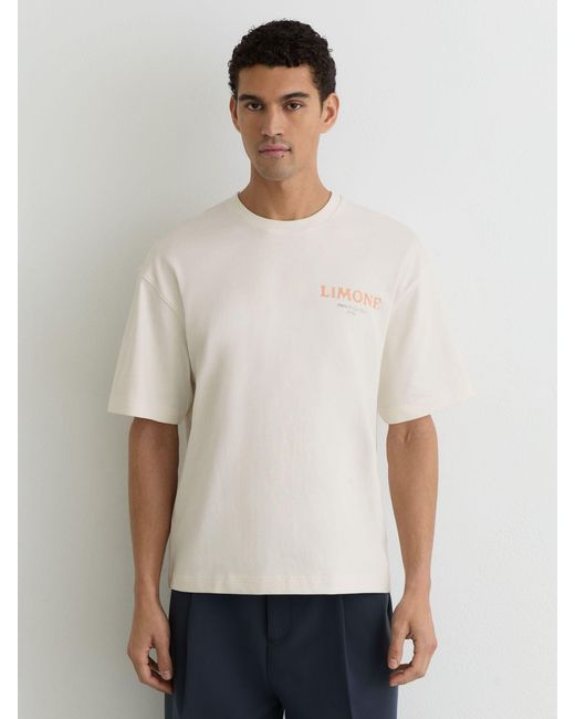 Reiss Calvino - White Cotton Lemon-print Relaxed-fit T-shirt, Xxl for men