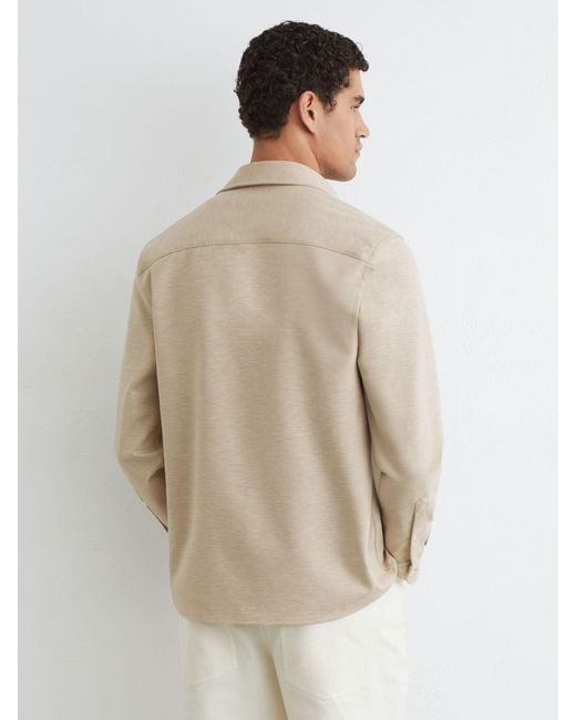 Reiss Natural Mcshane Twin-Pocket Button-Through Overshirt for men