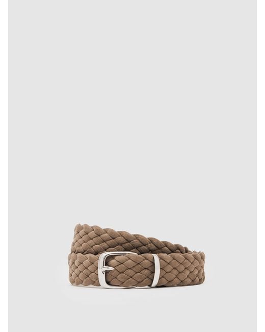 Reiss Multicolor Jesse - Light Stone Woven Belt, 30 for men