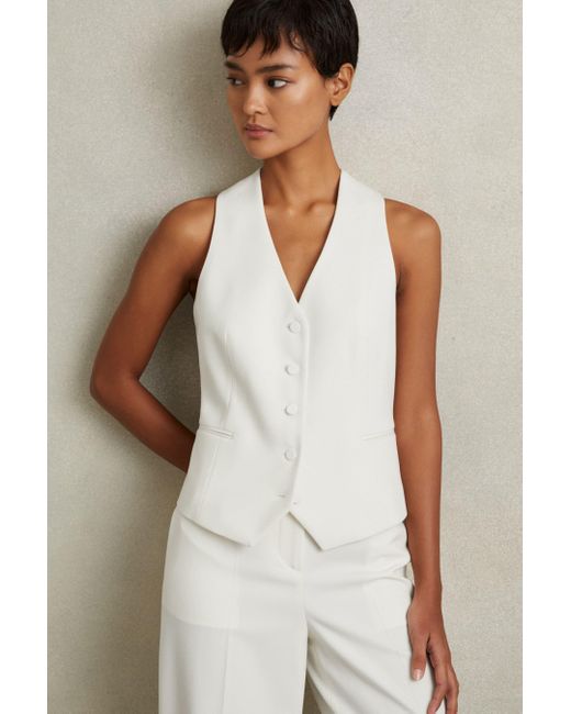 Reiss Natural Leanna Waistcoat Plain