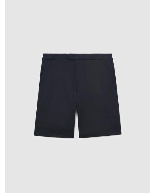 Reiss Blue Short - Navy Cantwell Short Cotton-blend Side-adjuster Shorts, 32 for men
