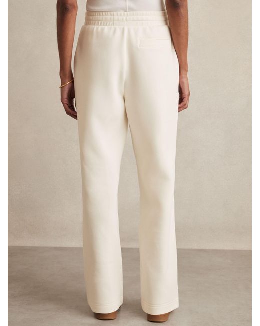 Reiss Natural Gaia - Ivory Cotton Blend Wide Leg Joggers, S