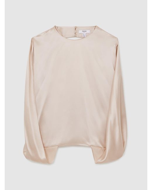 Reiss Natural Silk Draped Sleeveless Top