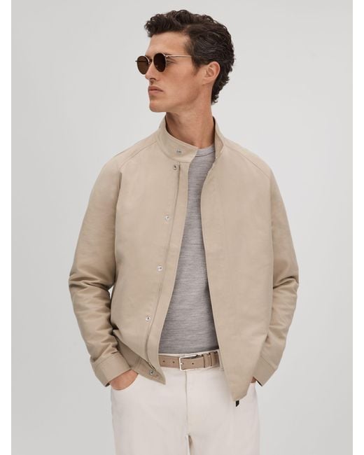 Reiss Natural Cotton Blend Zip-Through Jacket for men