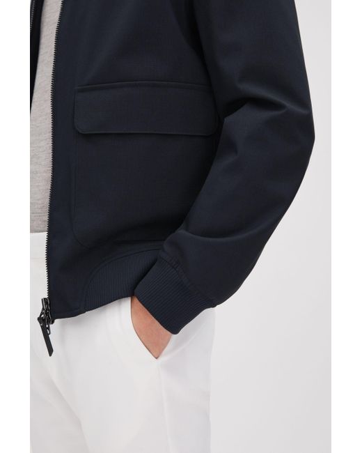 Reiss Blue Rufus - Navy Funnel Neck Zip-through Jacket for men