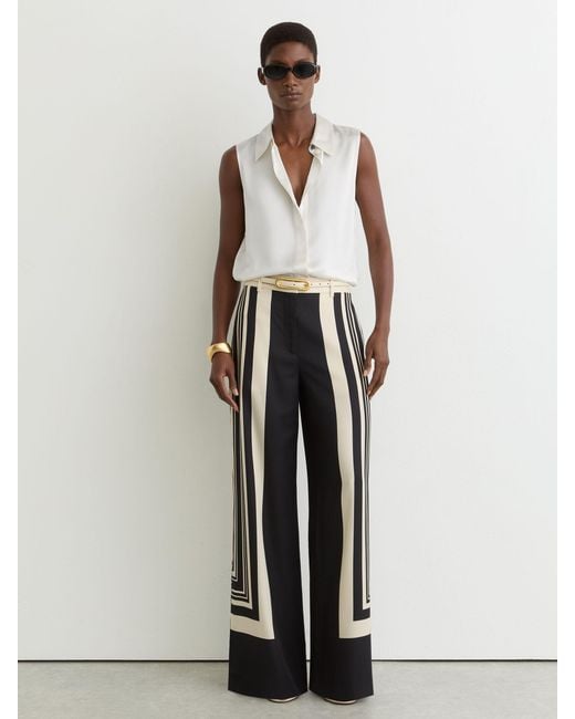 Reiss White Amelia - Ivory Silk Sleeveless Shirt, Us 8