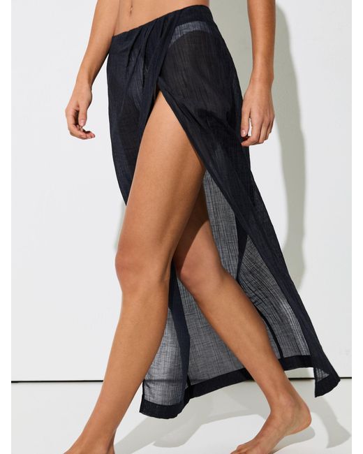 Reiss White Cotton-Blend Gauze Wrap Beach Skirt