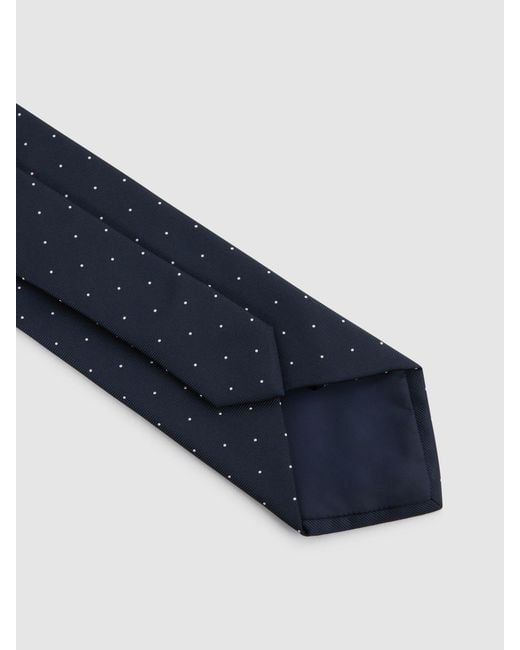 Reiss Blue Liam - Navy Polka Dot Tie, One for men