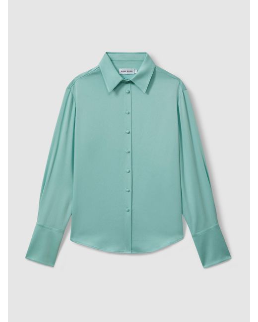 Anna Quan Green Japanese Satin Shirt