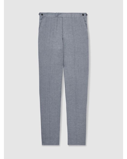 Reiss Natural Linen Slim-Fit Suit Trousers for men