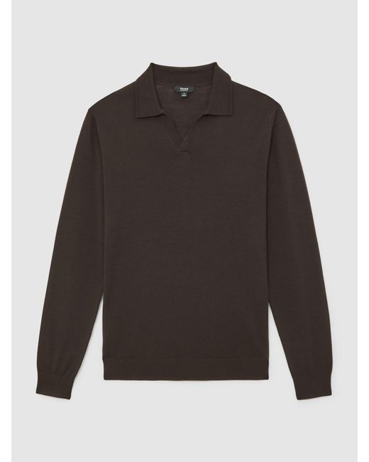 Reiss Multicolor Merino Wool Open-Collar Polo Shirt for men