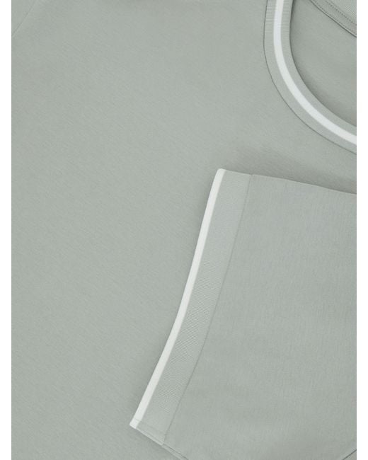 Reiss Gray Air-Water Cotton Tipped Tailored-Fit T-Shirt for men