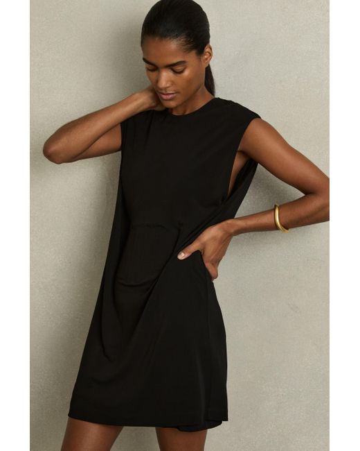 Reiss Black Corset Jersey Mini Dress