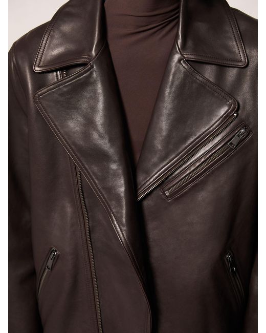 Reiss Black Leather Biker Jacket
