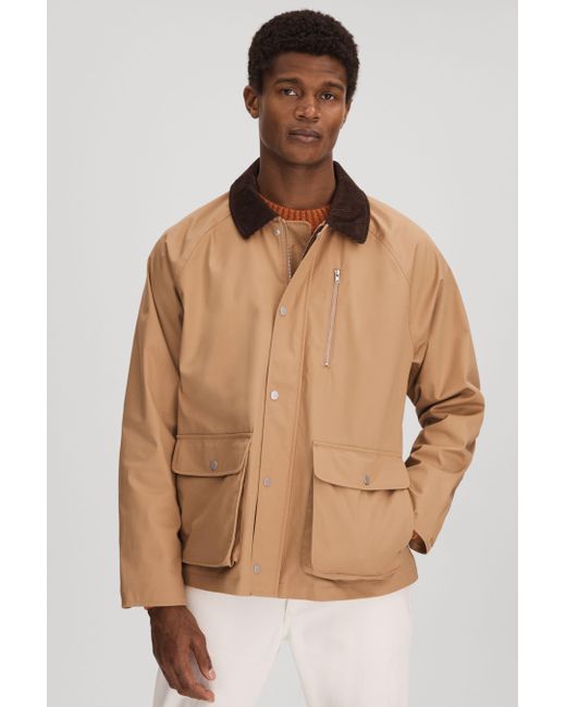 Les Deux Natural Les Water Resistant Canvas Zip-through Jacket for men