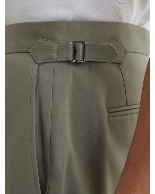 Reiss Gray Short - Sage Cantwell Short Cotton-blend Side-adjuster Shorts, 32 for men